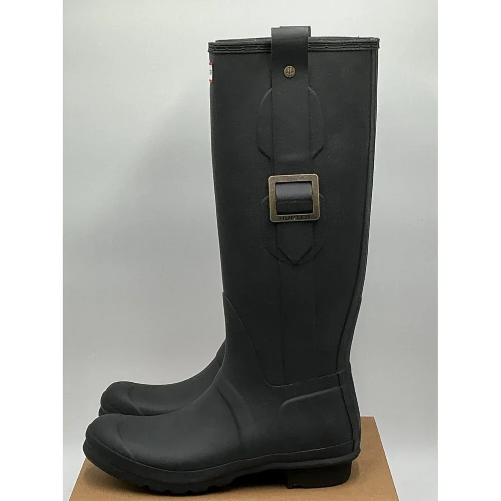 Hunter WFT2290RMA Women's US 10 Black Waterproof Knee-High Rain Boots ebay4462